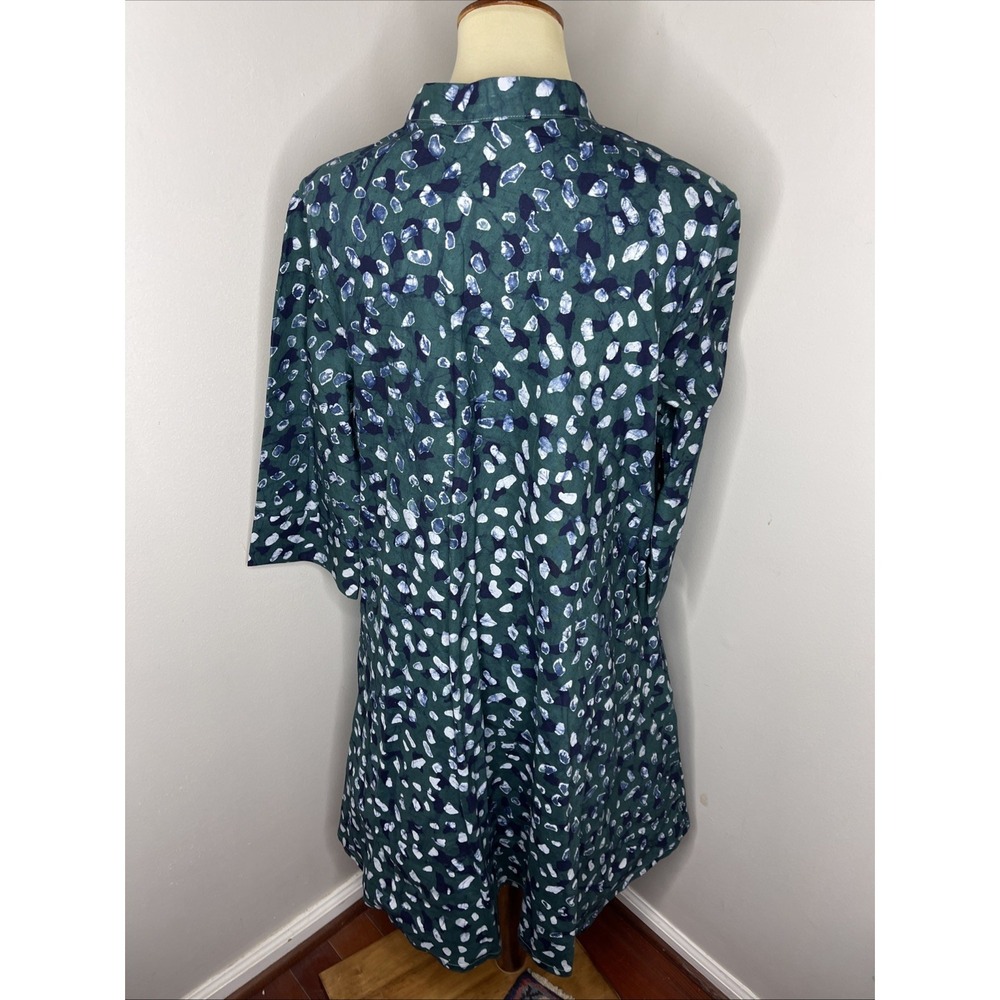 Zuri Kenya Raindrop Green Black Printed Cotton Dress Large L - Picture 4 of 10